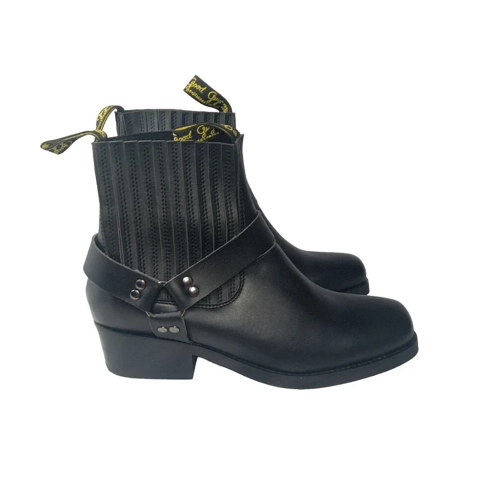 Good Guys DUKE Vegan Leather Cowboy Boots Mens Size 13 US /46 EU Black